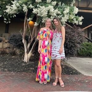 Trina Turk Strapless Chiffon Maxi Dress